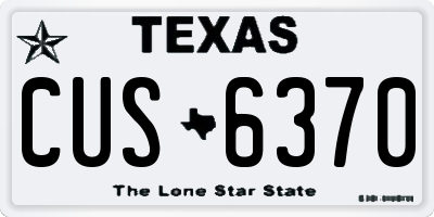 TX license plate CUS6370