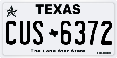 TX license plate CUS6372