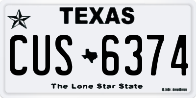 TX license plate CUS6374