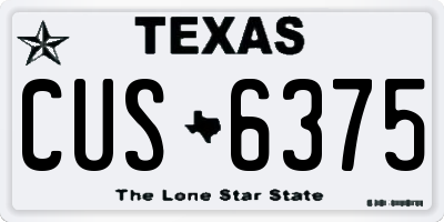 TX license plate CUS6375