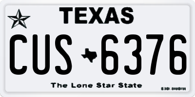 TX license plate CUS6376
