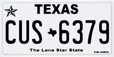 TX license plate CUS6379