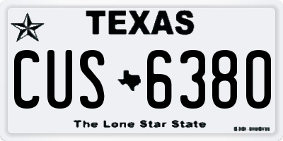 TX license plate CUS6380