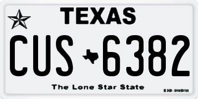 TX license plate CUS6382