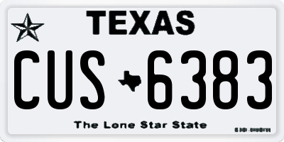TX license plate CUS6383