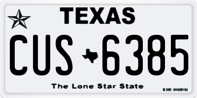 TX license plate CUS6385