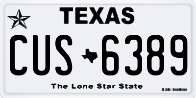 TX license plate CUS6389