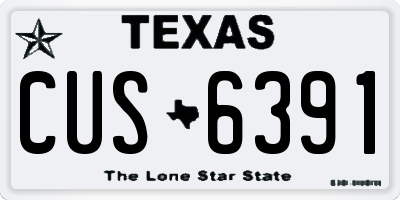 TX license plate CUS6391