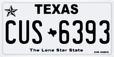 TX license plate CUS6393
