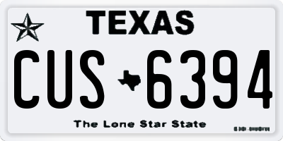 TX license plate CUS6394