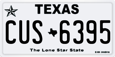 TX license plate CUS6395