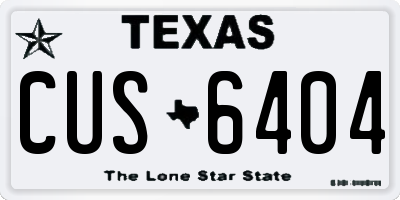 TX license plate CUS6404
