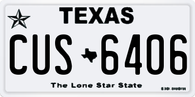 TX license plate CUS6406