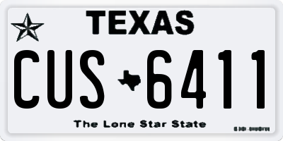 TX license plate CUS6411