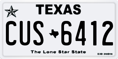 TX license plate CUS6412