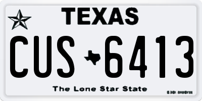 TX license plate CUS6413