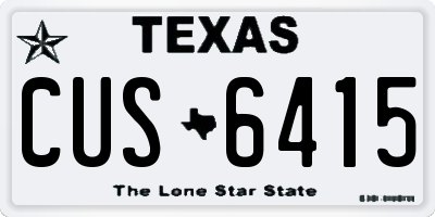 TX license plate CUS6415