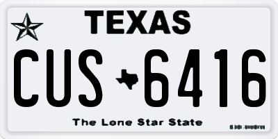 TX license plate CUS6416