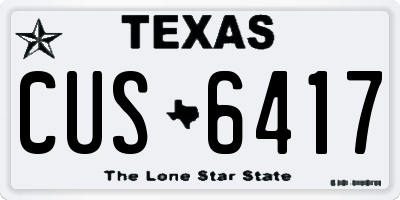 TX license plate CUS6417