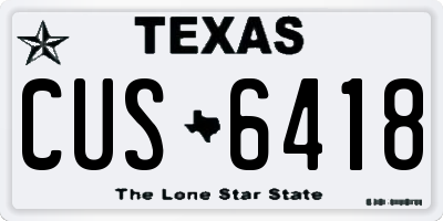 TX license plate CUS6418