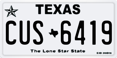 TX license plate CUS6419