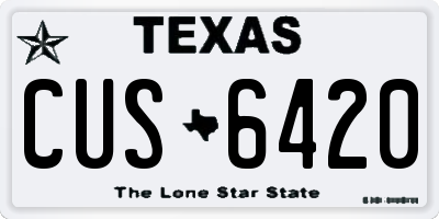 TX license plate CUS6420