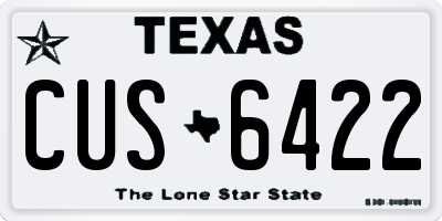 TX license plate CUS6422