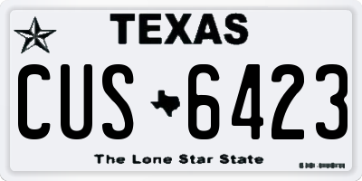 TX license plate CUS6423