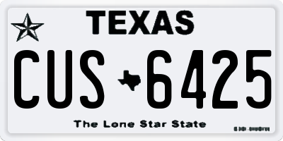 TX license plate CUS6425