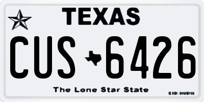 TX license plate CUS6426