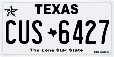 TX license plate CUS6427