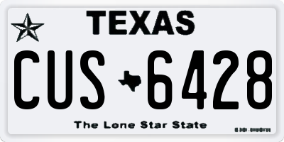 TX license plate CUS6428