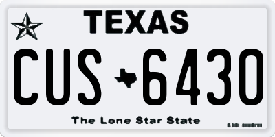 TX license plate CUS6430
