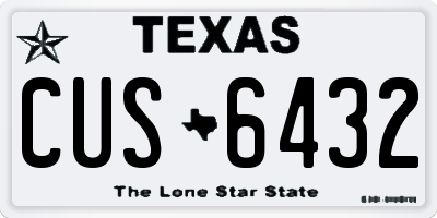 TX license plate CUS6432