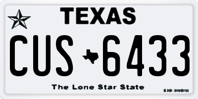TX license plate CUS6433