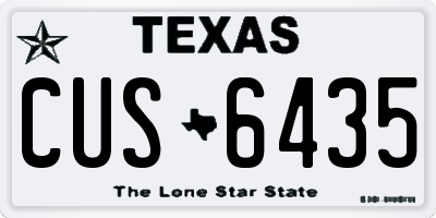 TX license plate CUS6435