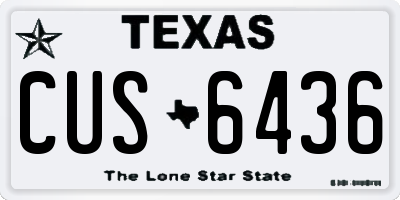 TX license plate CUS6436