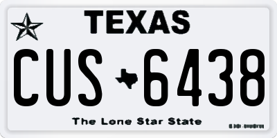 TX license plate CUS6438