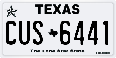 TX license plate CUS6441