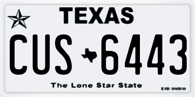 TX license plate CUS6443