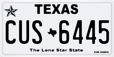 TX license plate CUS6445