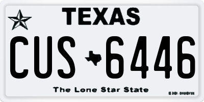 TX license plate CUS6446