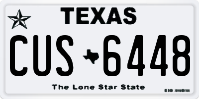 TX license plate CUS6448