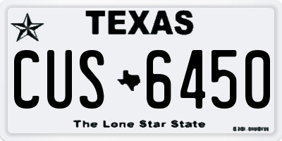 TX license plate CUS6450