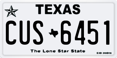 TX license plate CUS6451