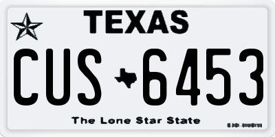 TX license plate CUS6453