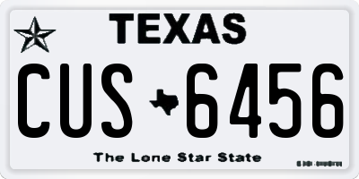 TX license plate CUS6456
