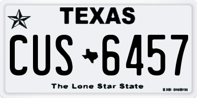TX license plate CUS6457