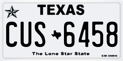 TX license plate CUS6458