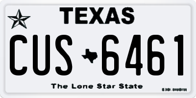TX license plate CUS6461